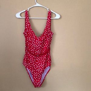 Shein one piece bathing suit with front belt.